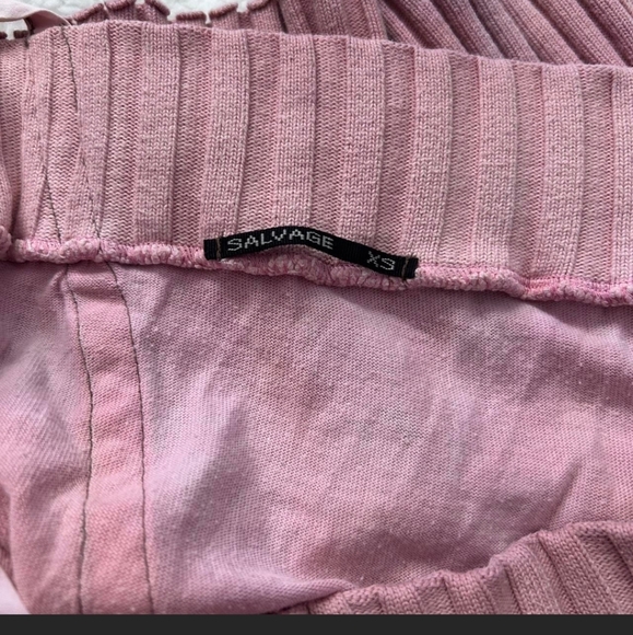 SALVAGE Htf Vng Rhinestone "Salvage Saves" Pink Off-Shoulder Sweater/Mini Dress - Picture 4 of 11